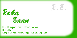reka baan business card