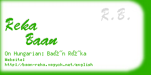 reka baan business card